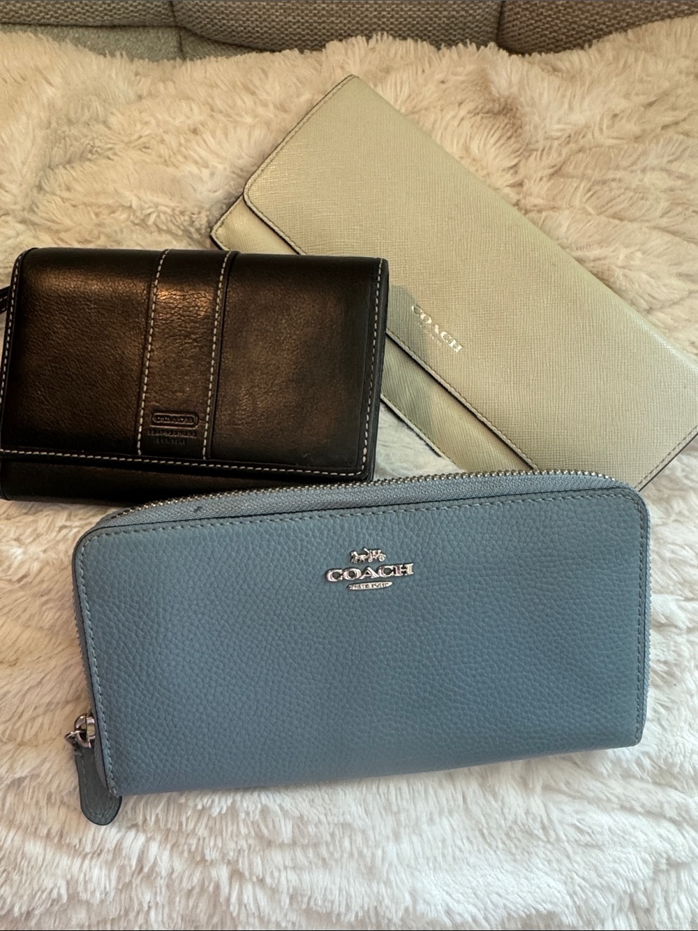 COACH Wallet Lot (3-Piece Bundle) Slim Flap, Zip-Around & Trifold